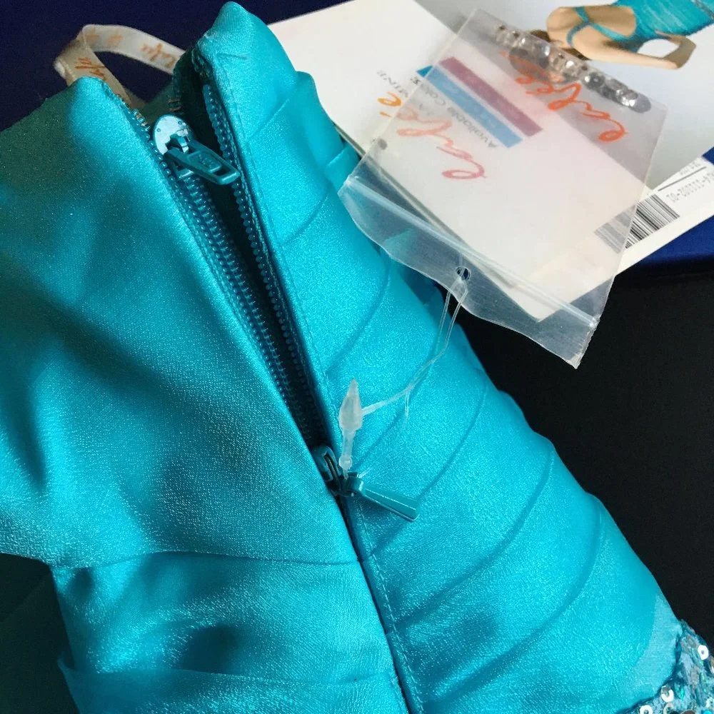 RARE Lafee Jasmine Pageant Prom Mermaid Party Dress Blue 12 NWT - Picture 10 of 12